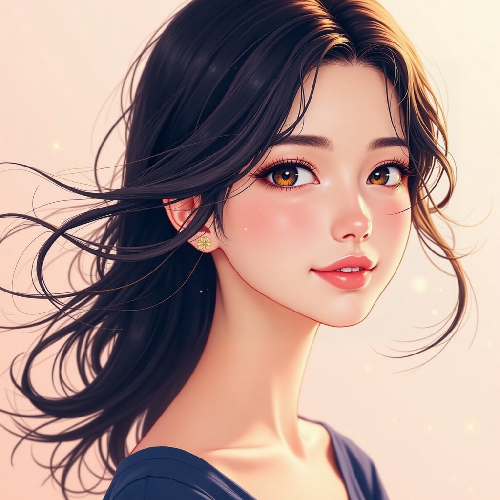 A stunning blend of modern and classic anime artistry comes alive through delicate linework and soft gradient lighting. Fl...