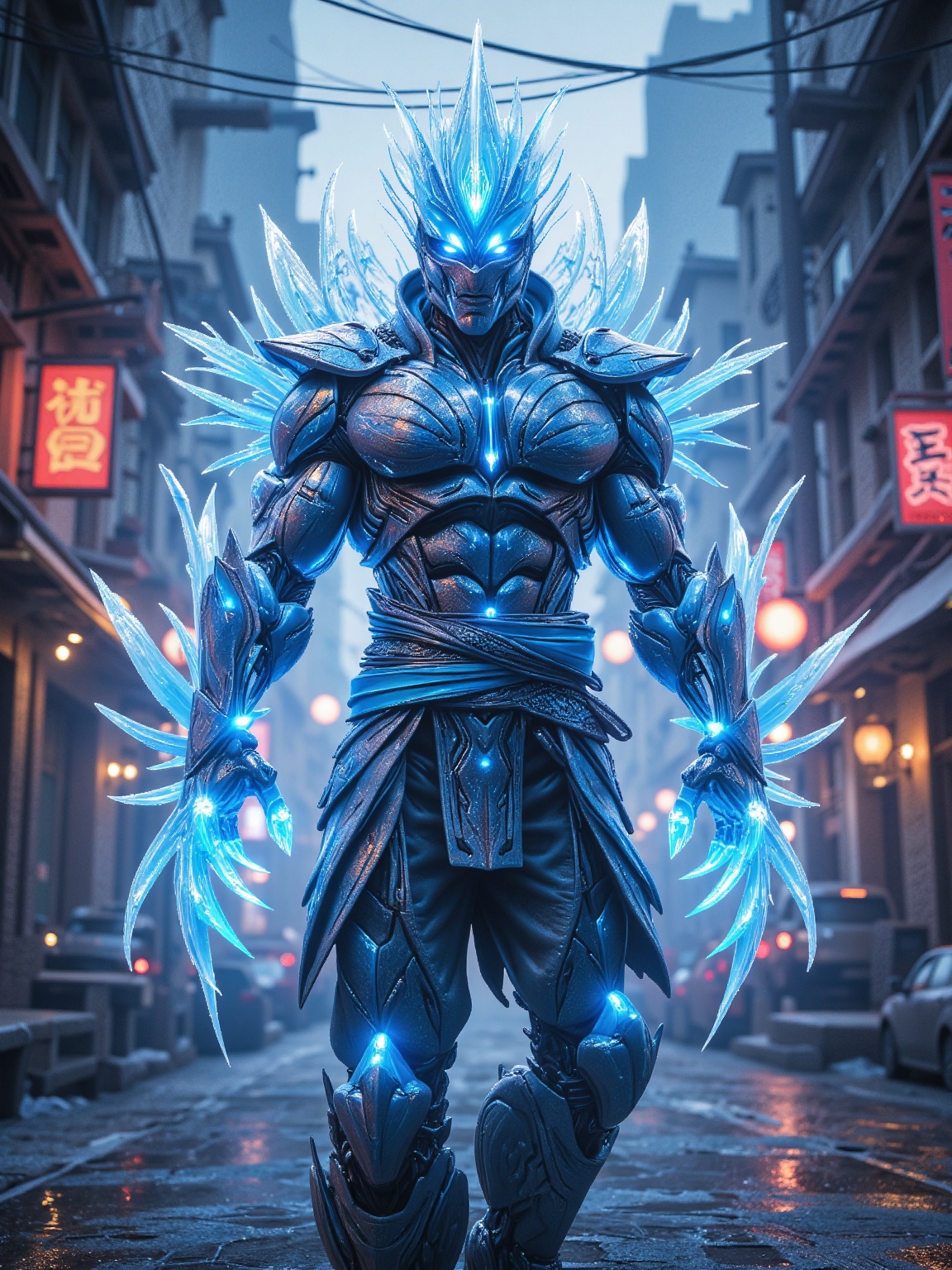 Niji Style,  Frost,  a cyborg warrior from the Mortal Kombat universe on Tensor.Art