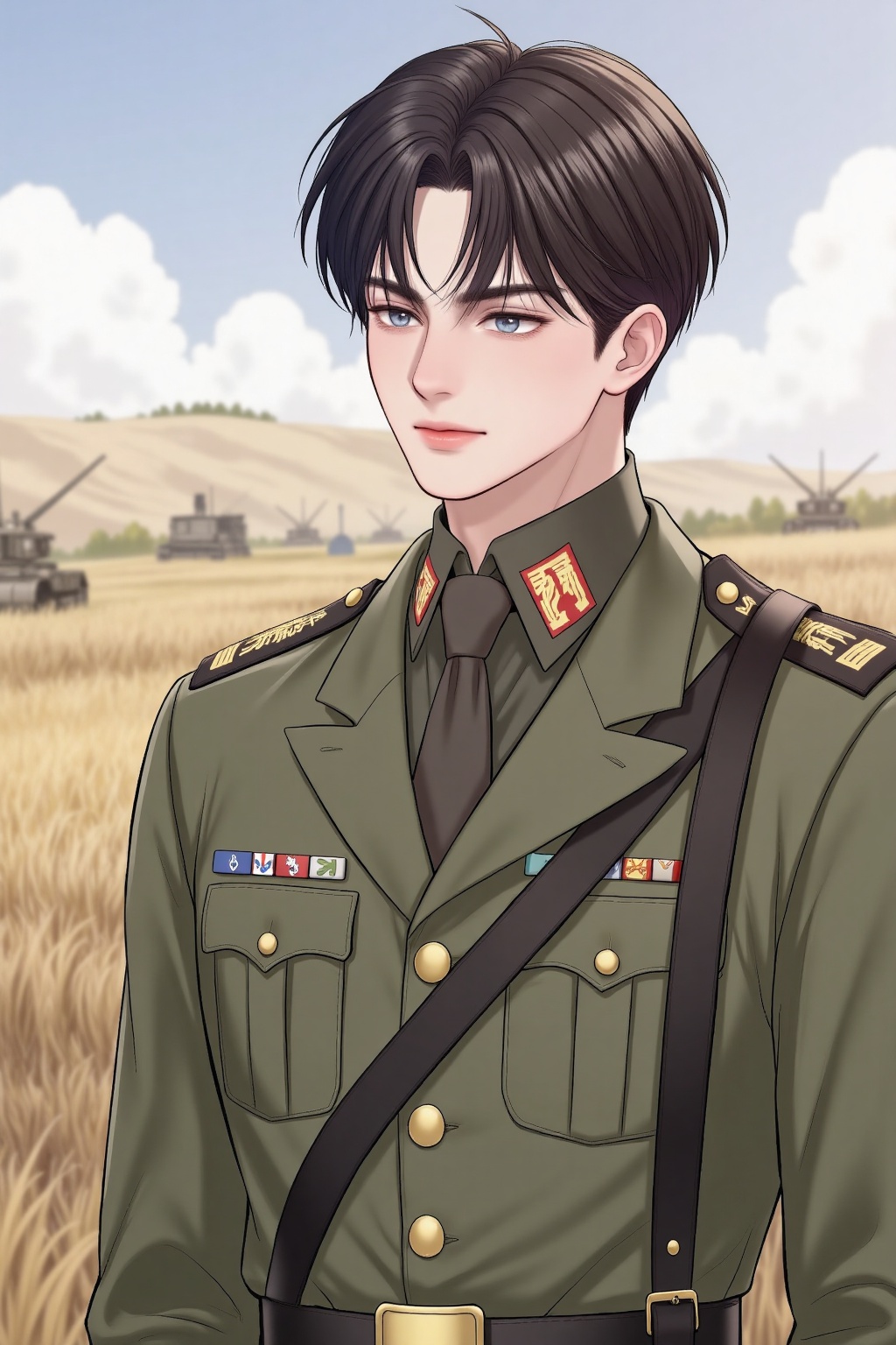 1 boy,  military uniform,  handsome on Tensor.Art