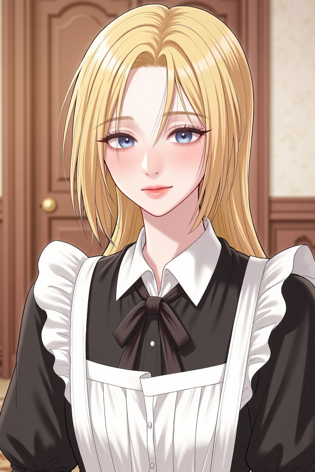 1 girl,  maid uniform,  blonde hair on Tensor.Art