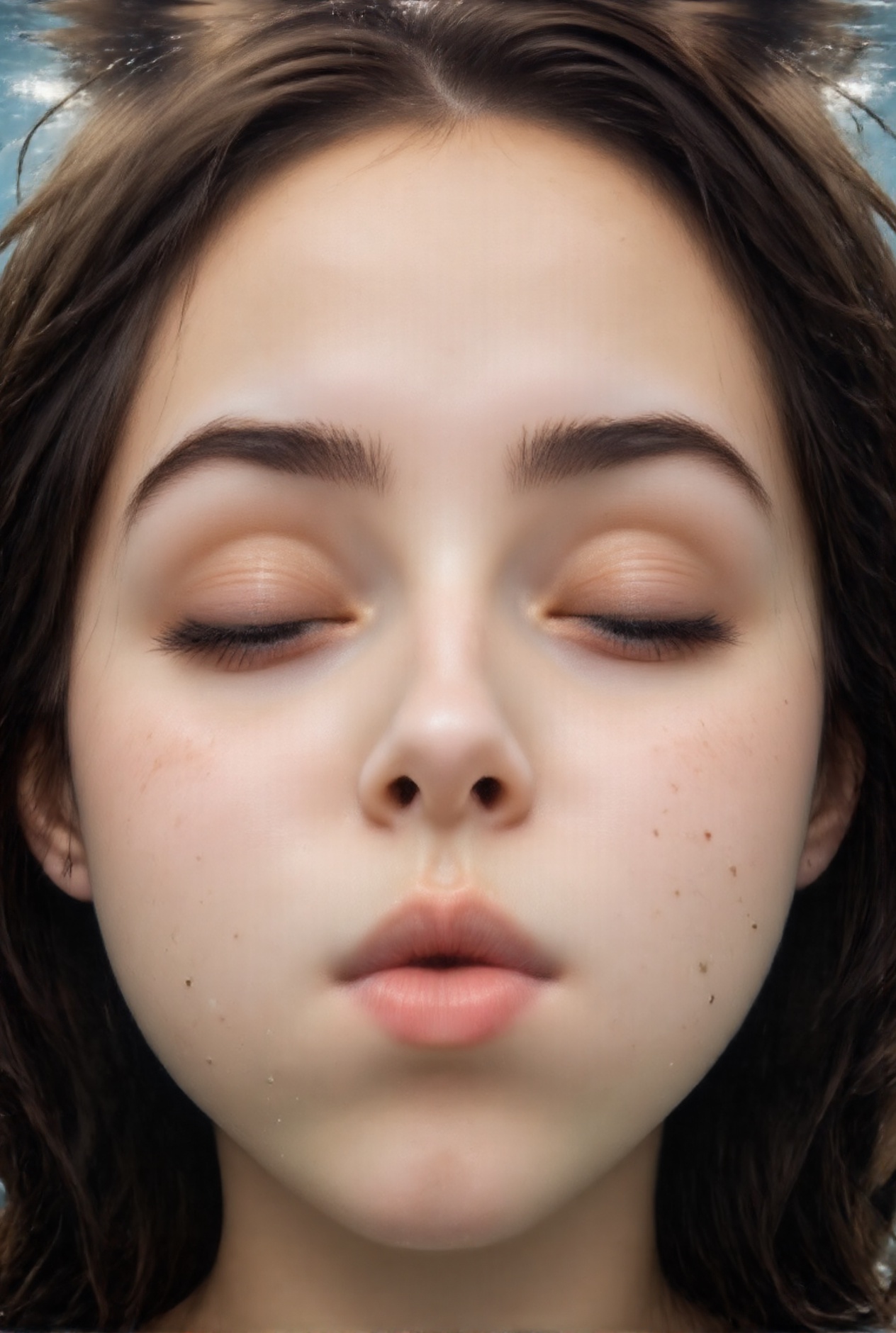 black hair,  freckles,  breathless girl on Tensor.Art