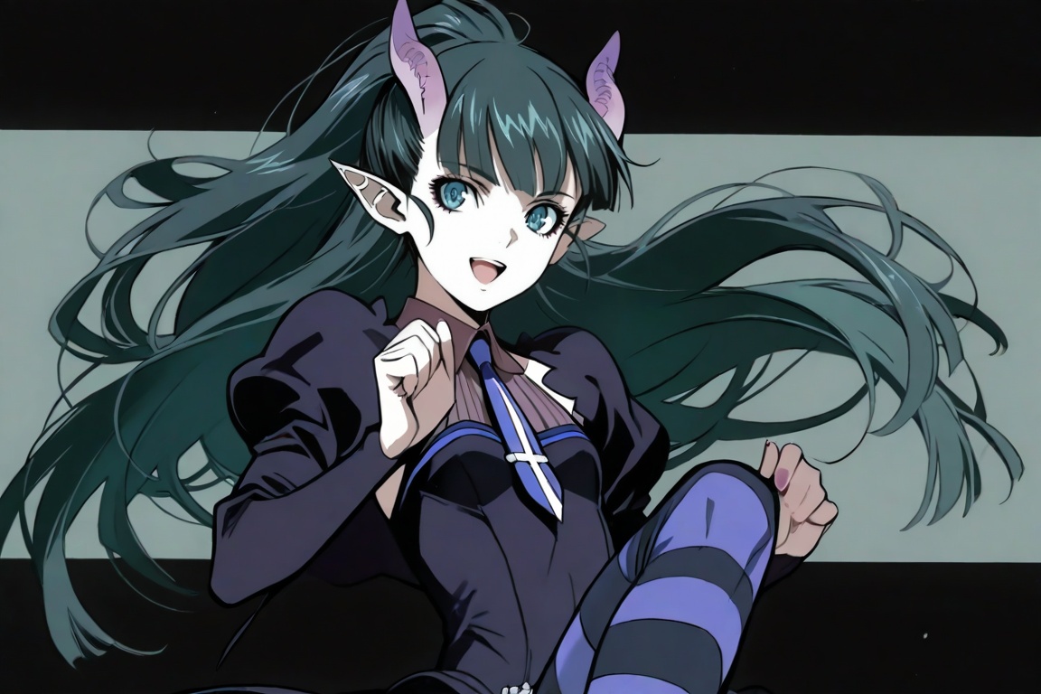 elea,  clothes,  striped thighhgihs on Tensor.Art