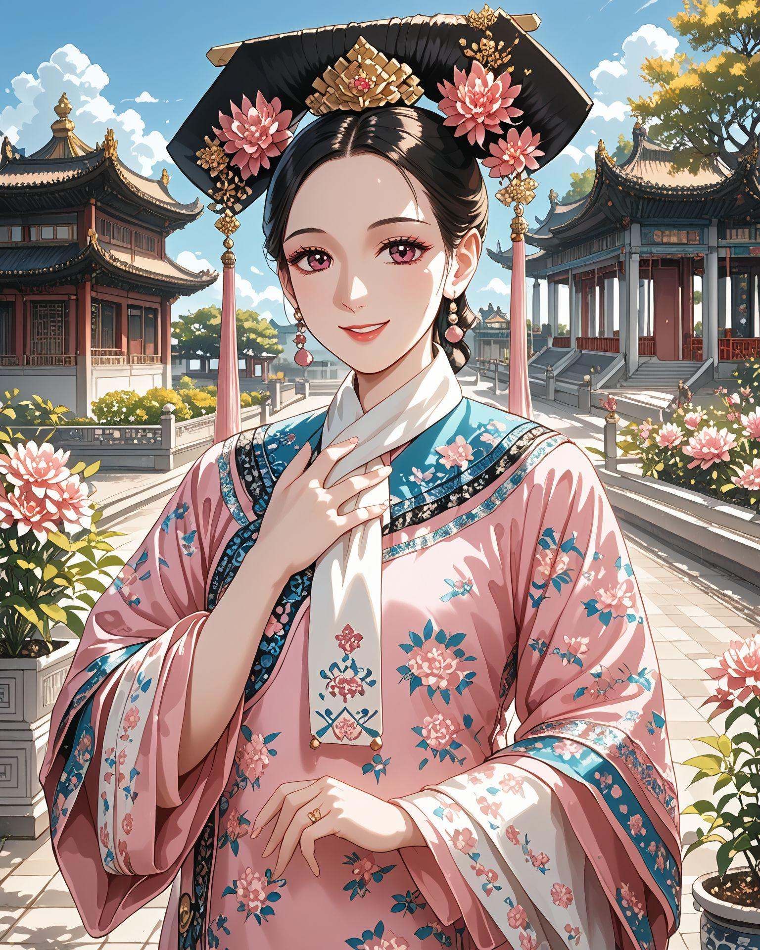 1girl,  qingfa,  (qingfa scarf:1 on Tensor.Art