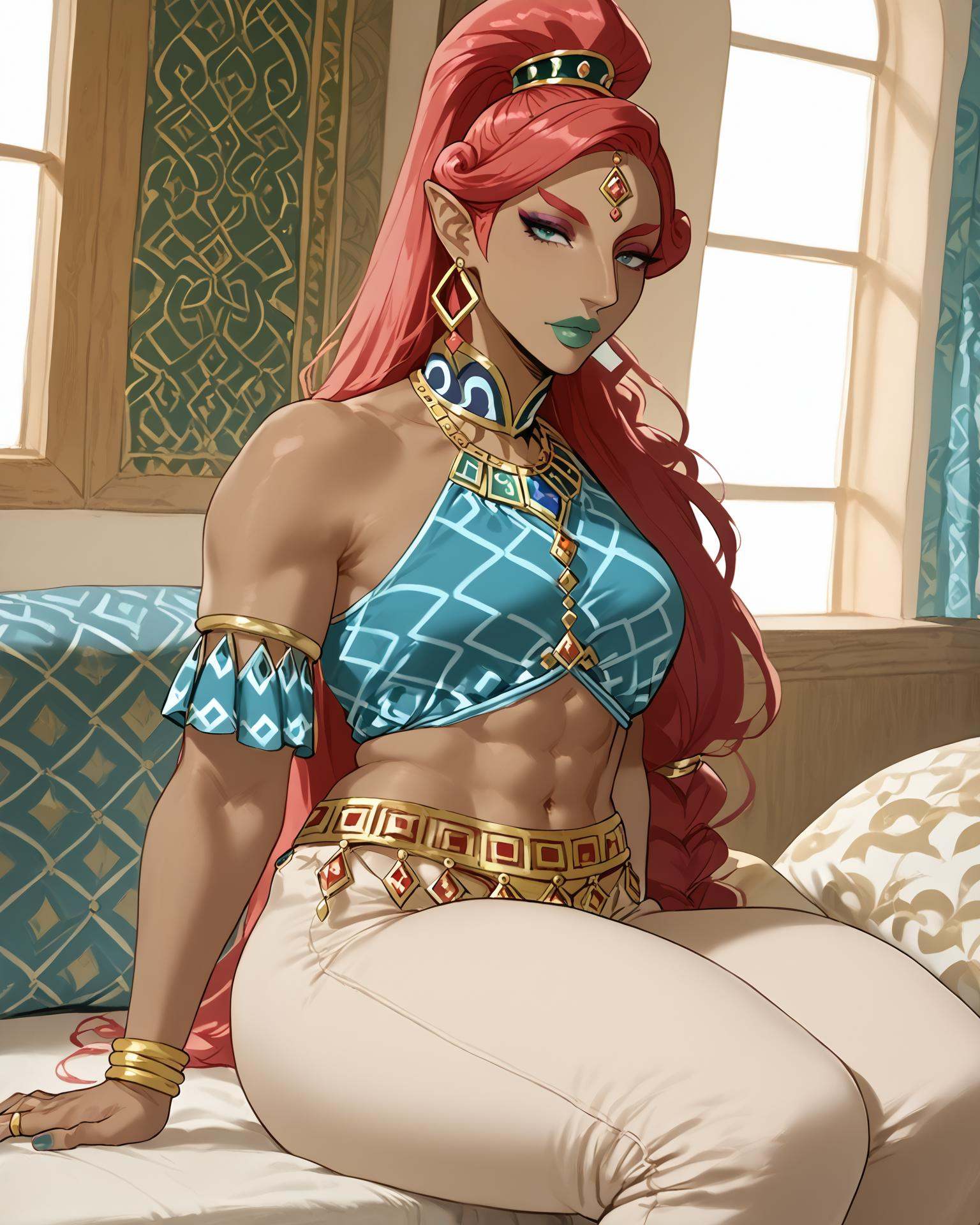 1girl,  gerudo,  sitting on Tensor.Art