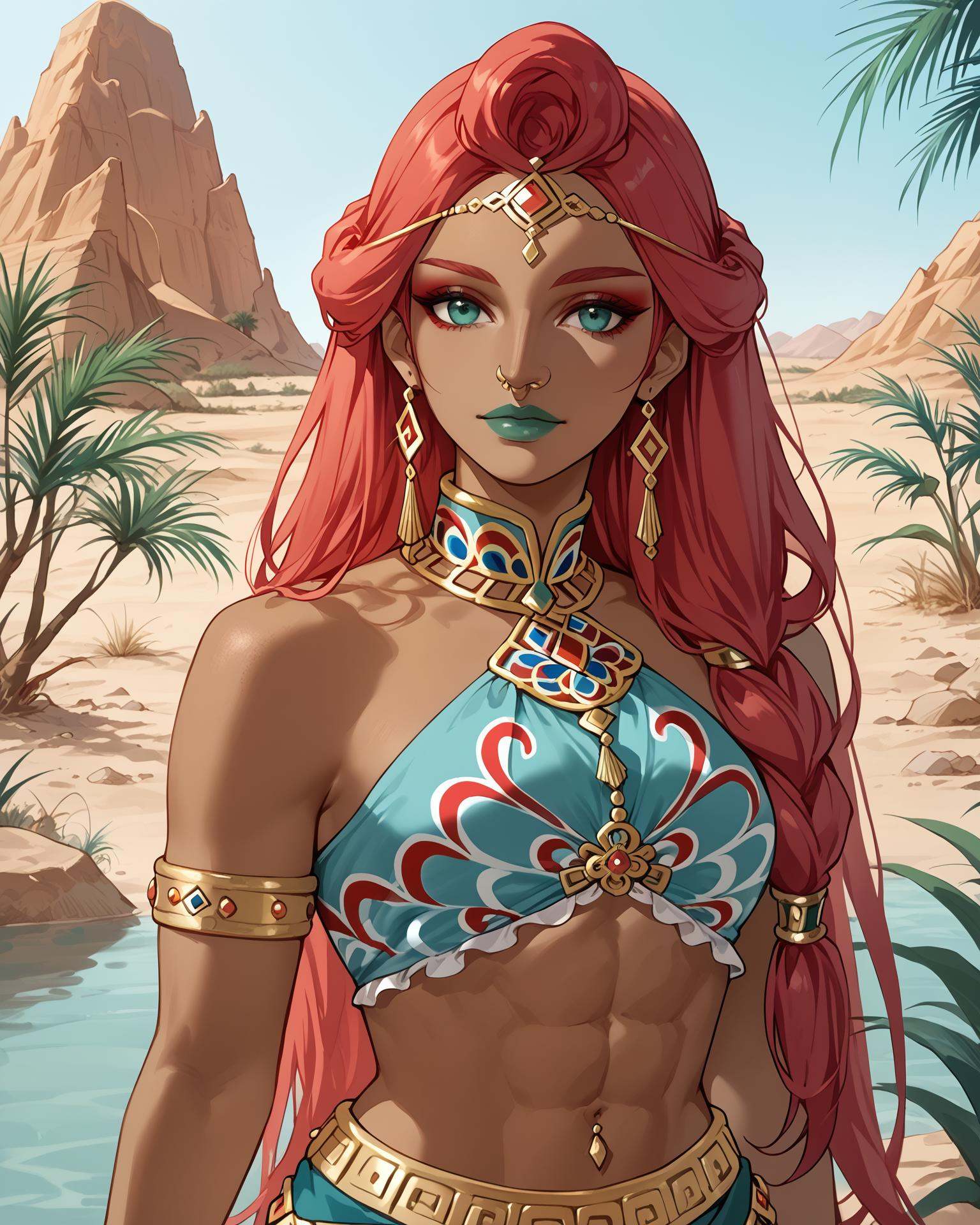 1girl,  gerudo,  waist-up on Tensor.Art