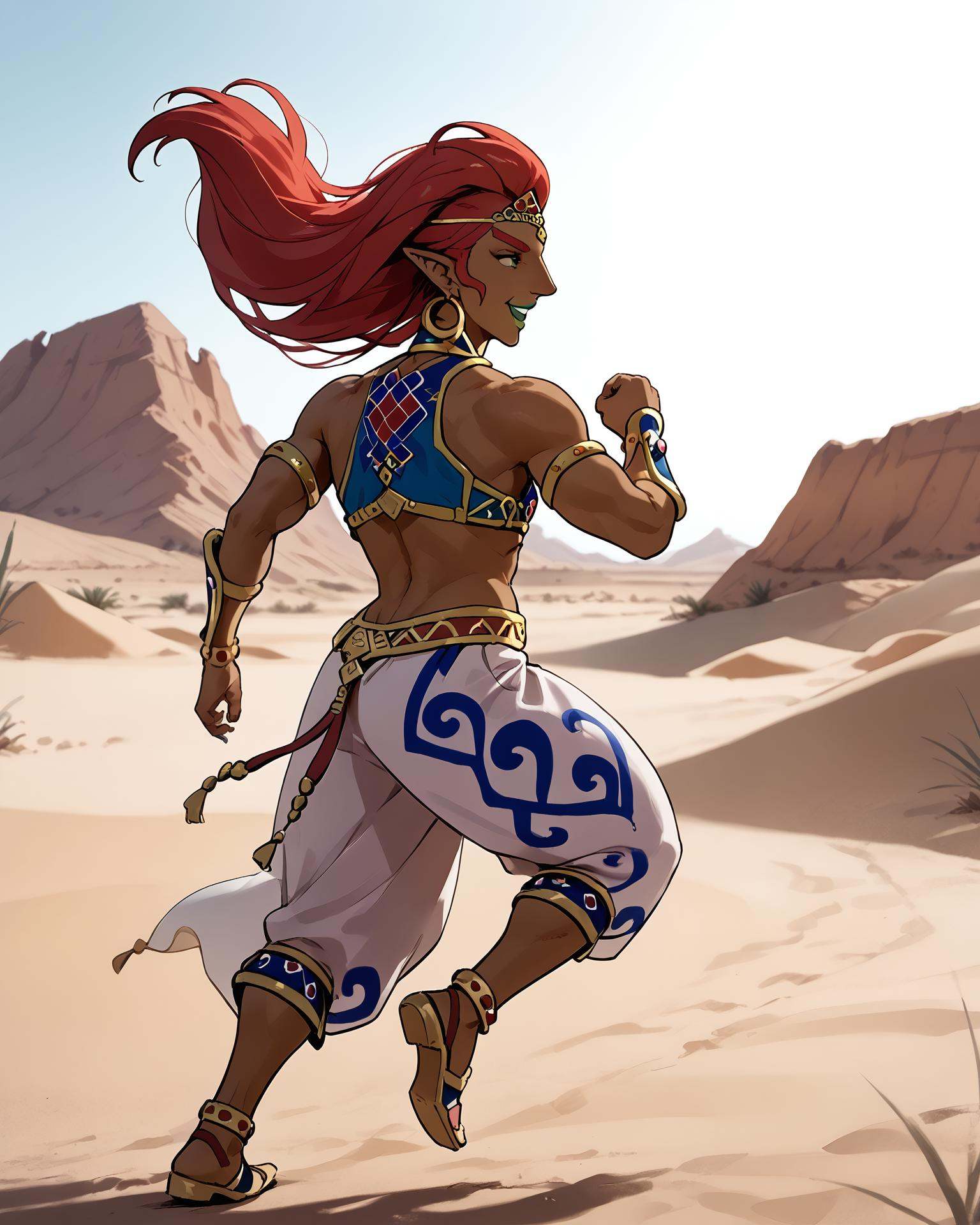 1girl,  gerudo,  running on Tensor.Art