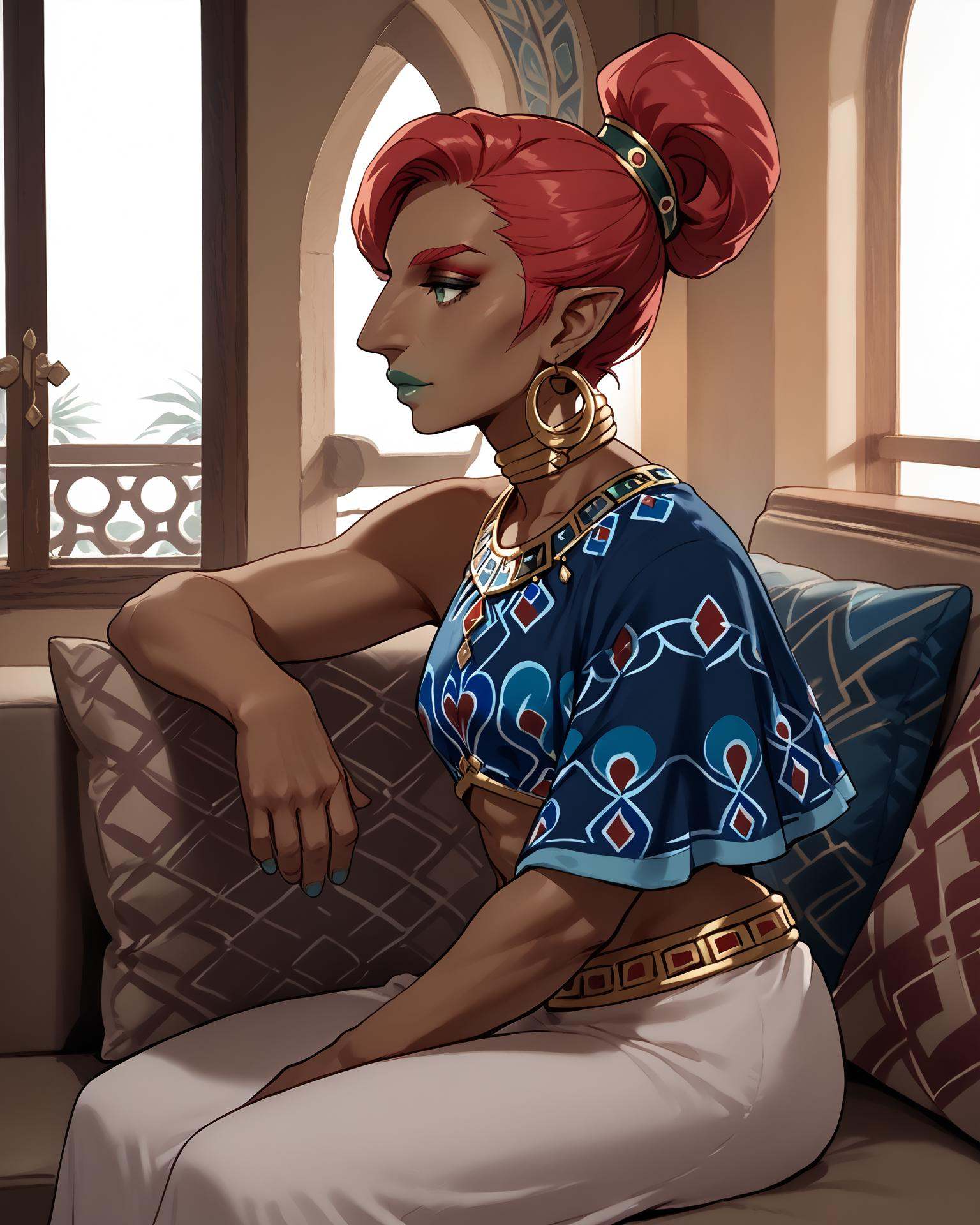 1girl,  gerudo,  sitting on Tensor.Art
