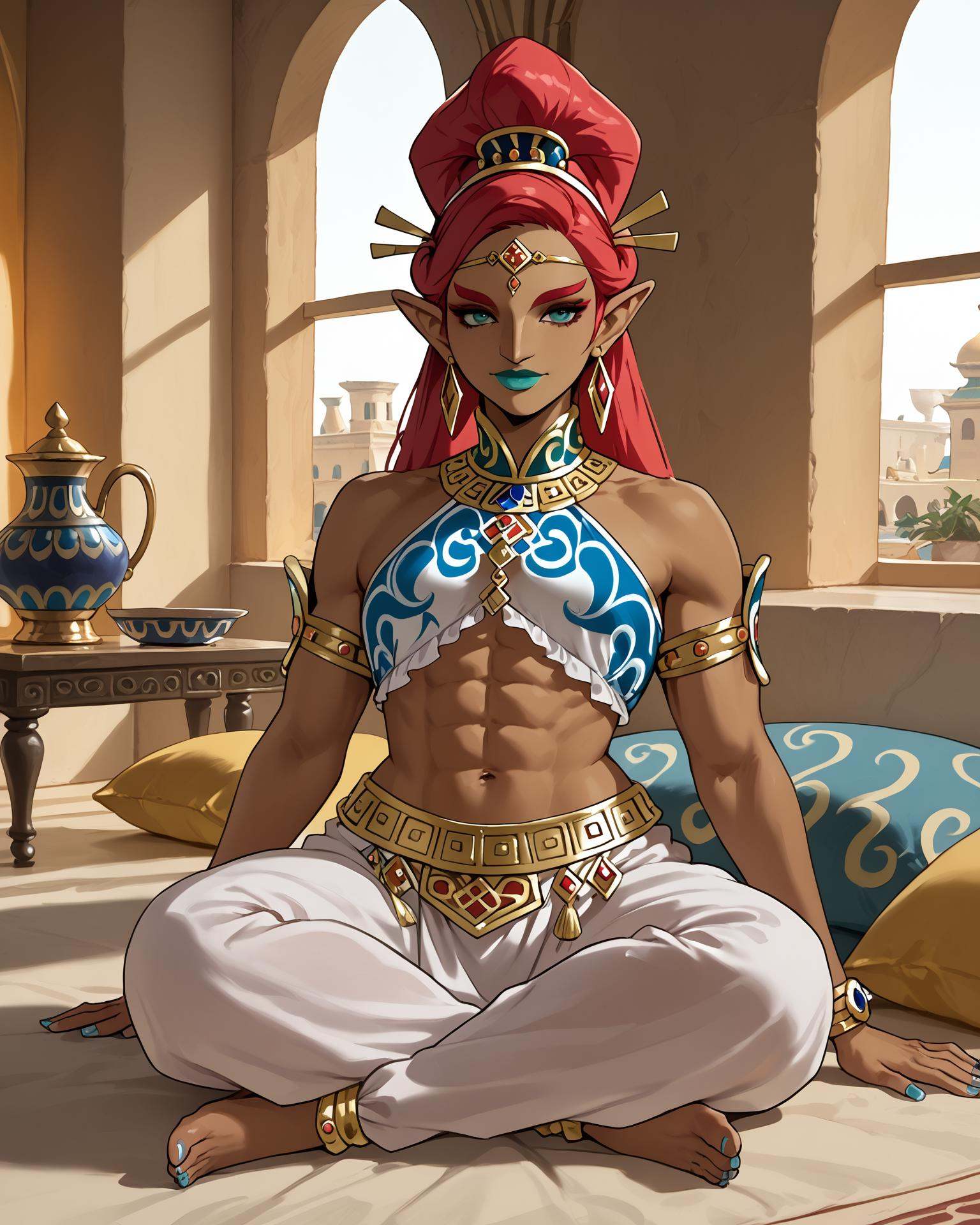 1girl,  gerudo,  sitting on Tensor.Art