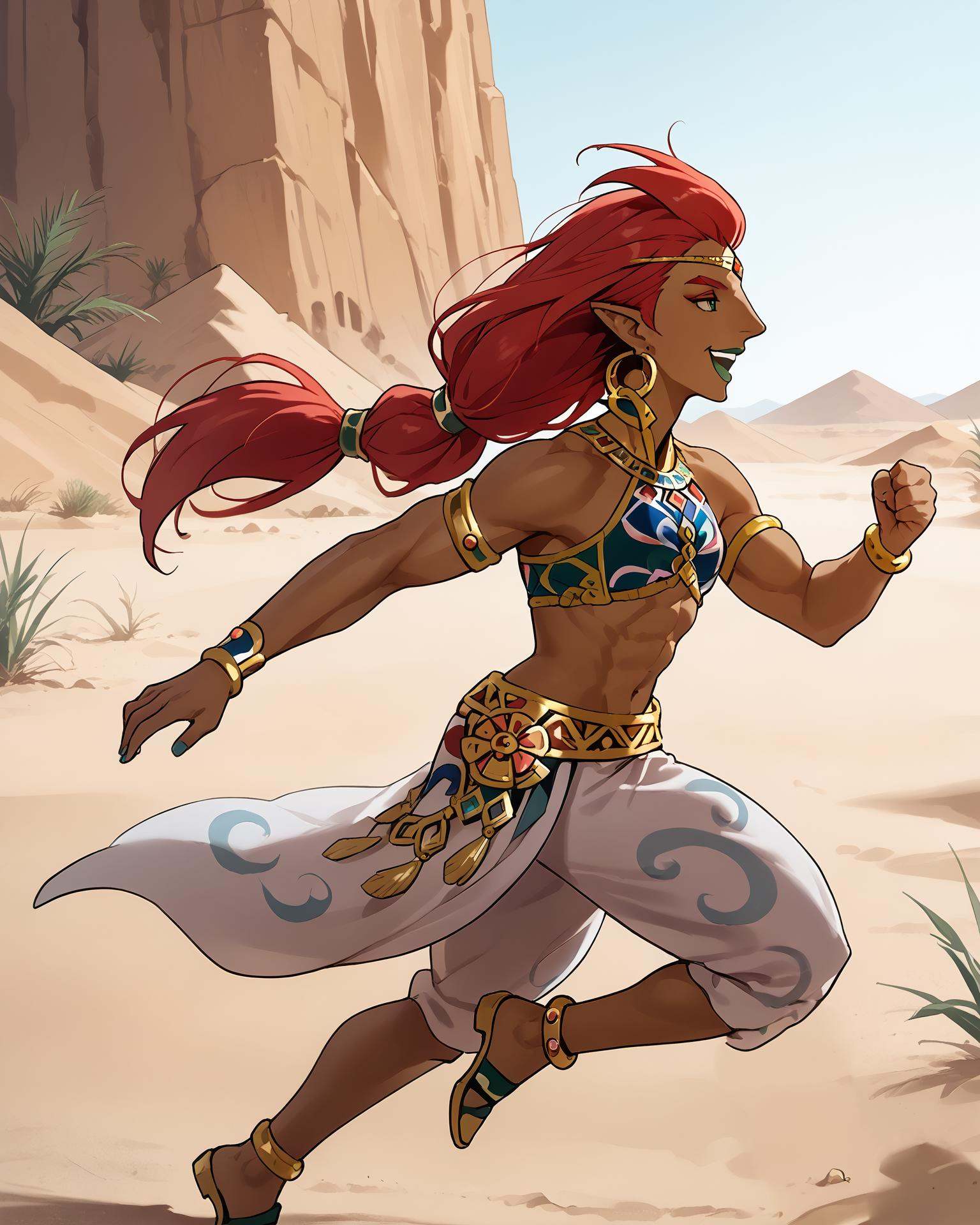 1girl,  gerudo,  running on Tensor.Art