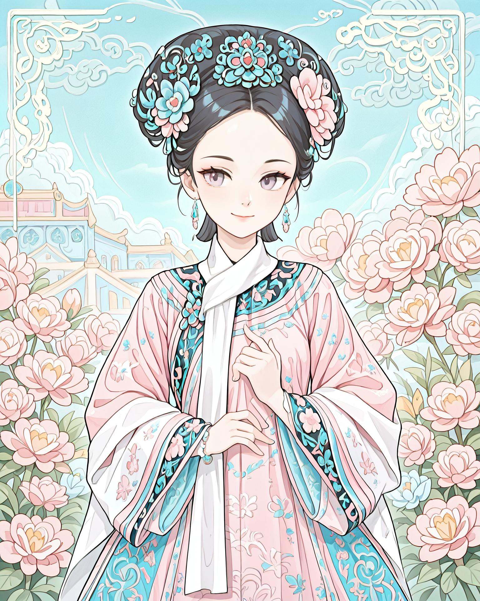 1girl,  qingfa,  (qingfa scarf:1 on Tensor.Art