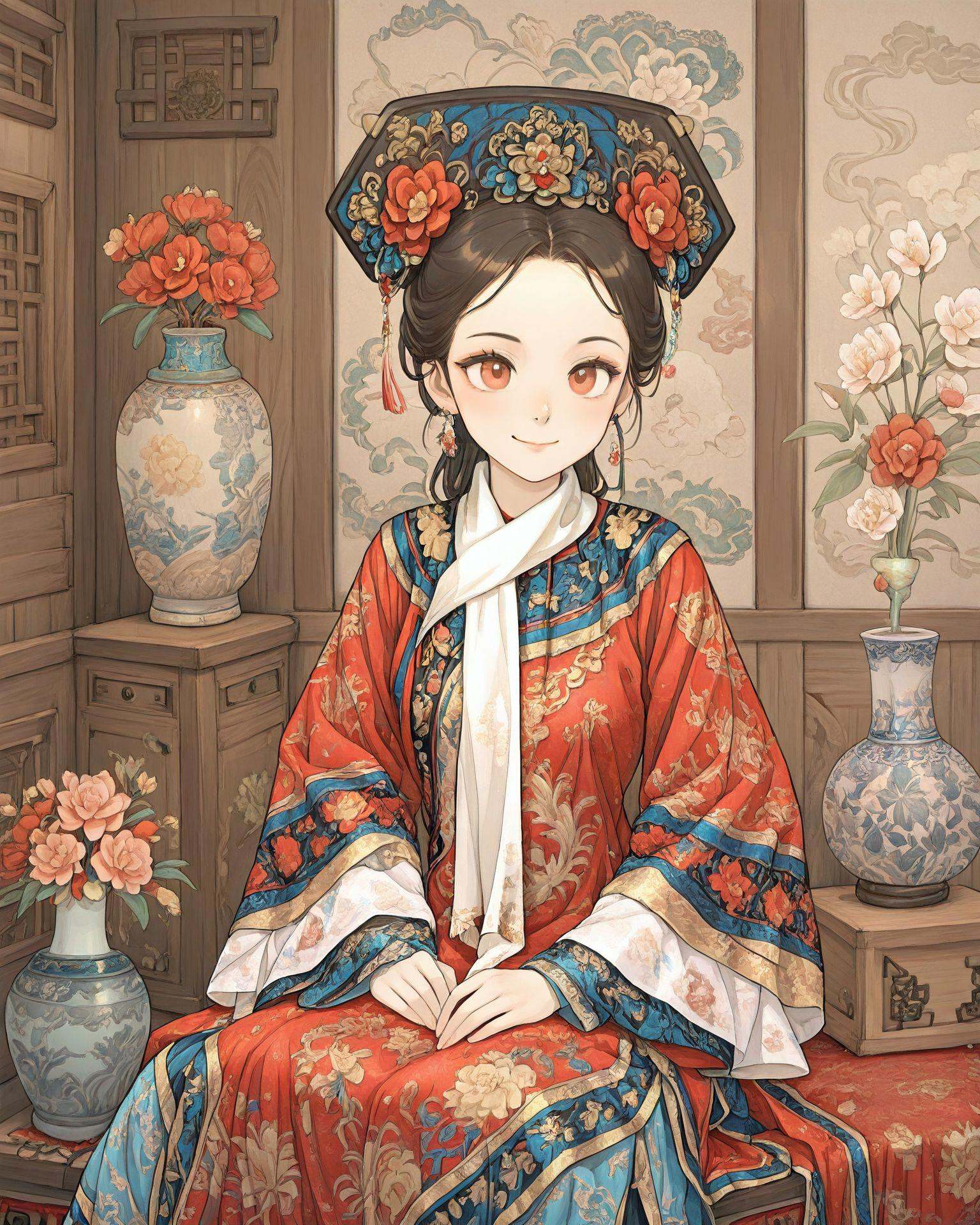 1girl,  qingfa,  (qingfa scarf) on Tensor.Art