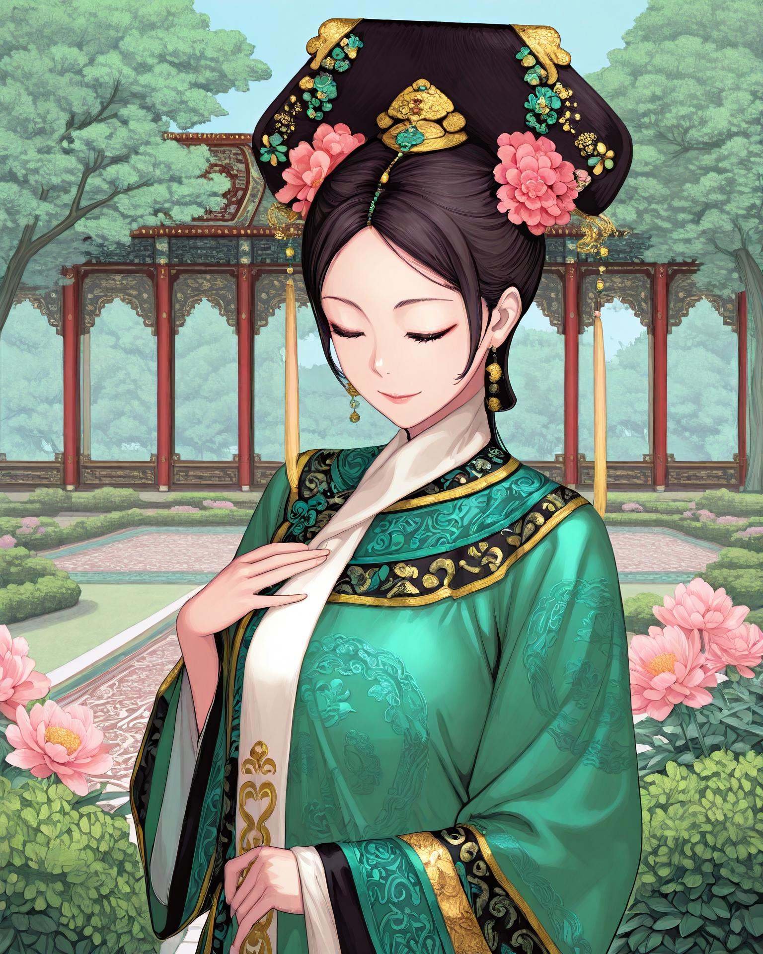 1girl,  qingfa,  (qingfa scarf:1 on Tensor.Art