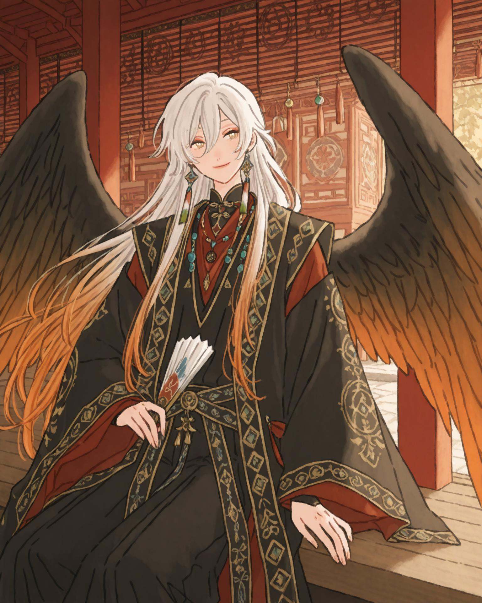 1boy,  karateng,  holding a karateng fan on Tensor.Art