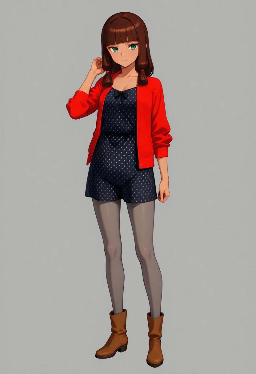 lila rossi,  low-tied long hair,  low-tied sidelocks on Tensor.Art