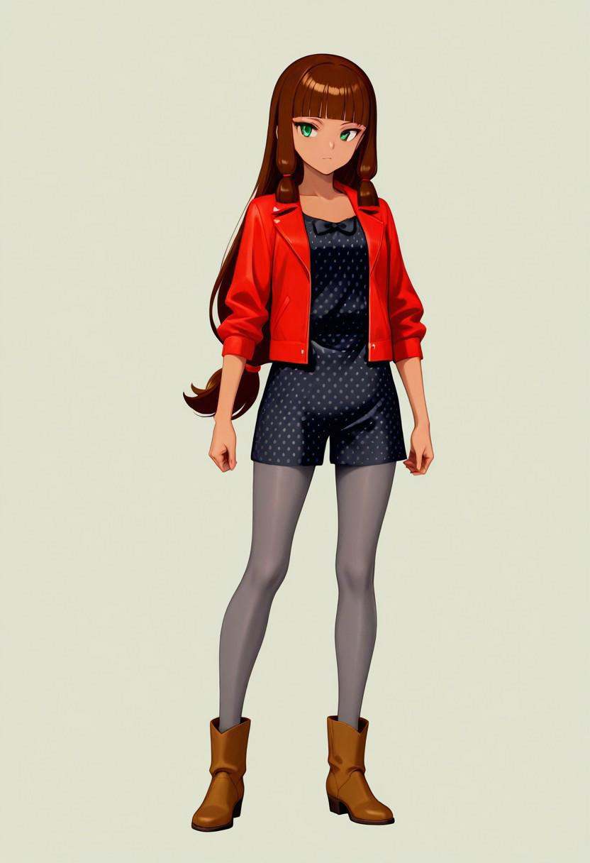lila rossi,  low-tied long hair,  low-tied sidelocks on Tensor.Art