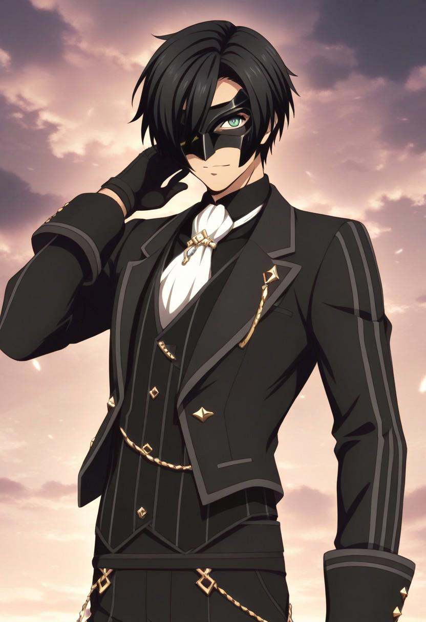victor (tales),  black hair,  black mask on Tensor.Art