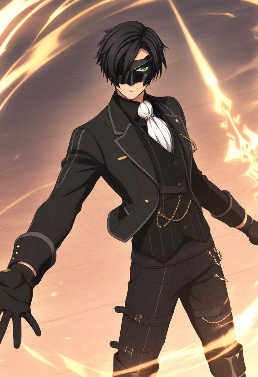 victor (tales),  black hair,  black mask on Tensor.Art