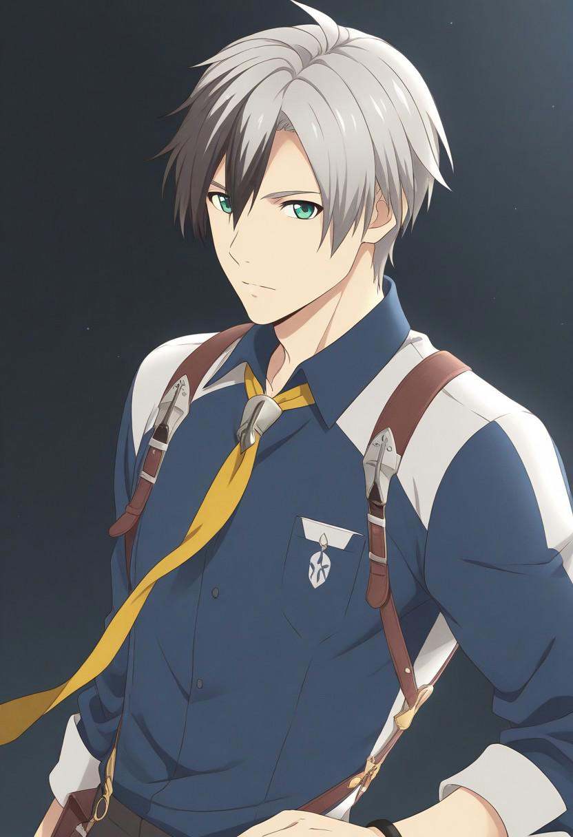 ludger will kresnik,  1boy,  silver hair on Tensor.Art