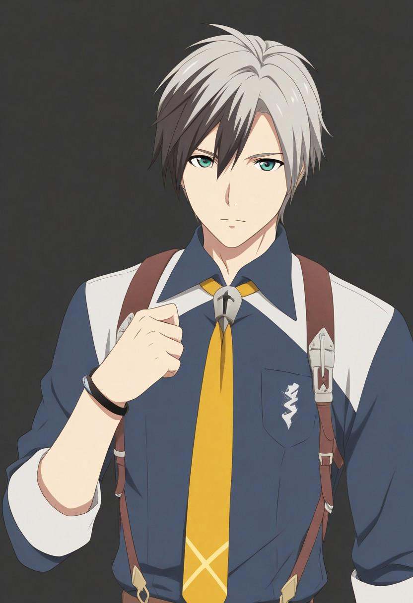 ludger will kresnik,  1boy,  silver hair on Tensor.Art