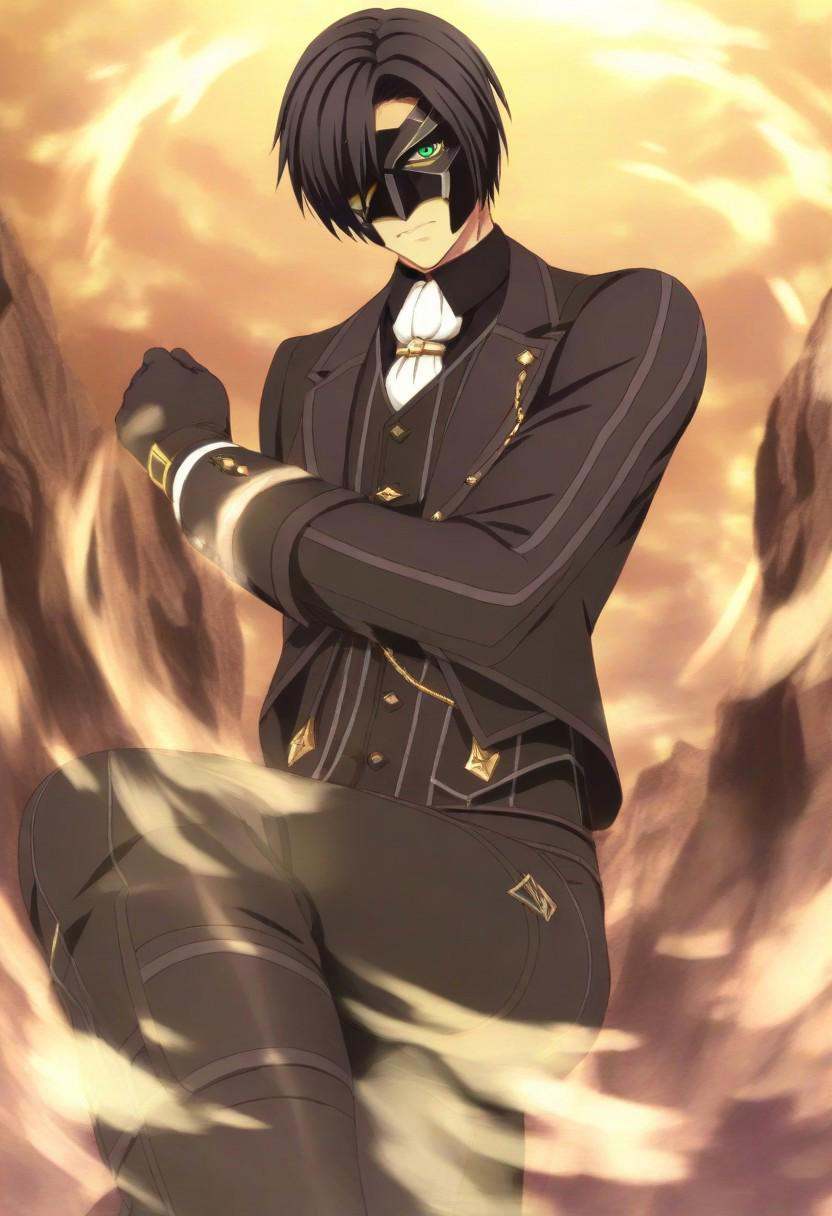 victor (tales),  black hair,  black mask on Tensor.Art