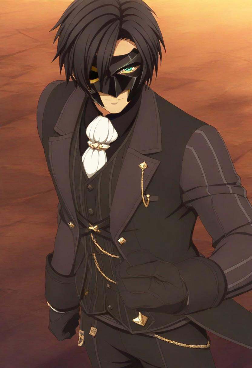 victor (tales),  black hair,  black mask on Tensor.Art