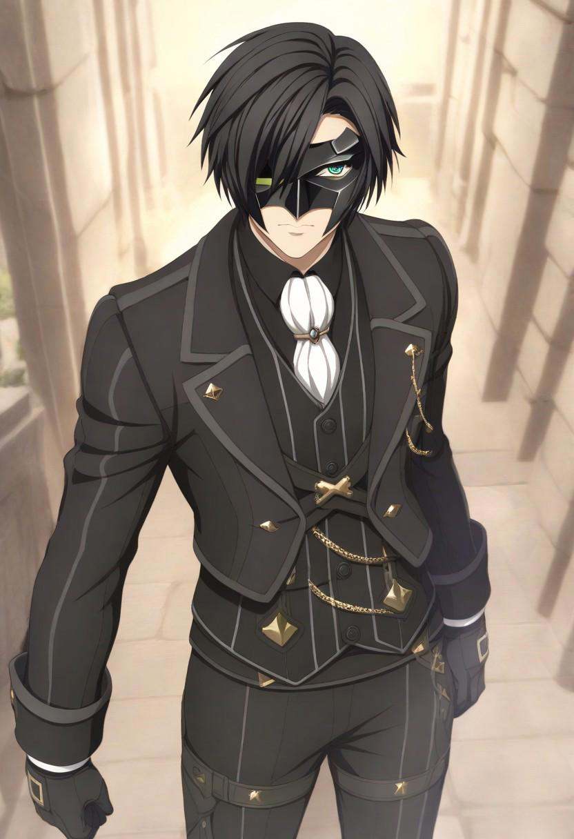 victor (tales),  black hair,  black mask on Tensor.Art