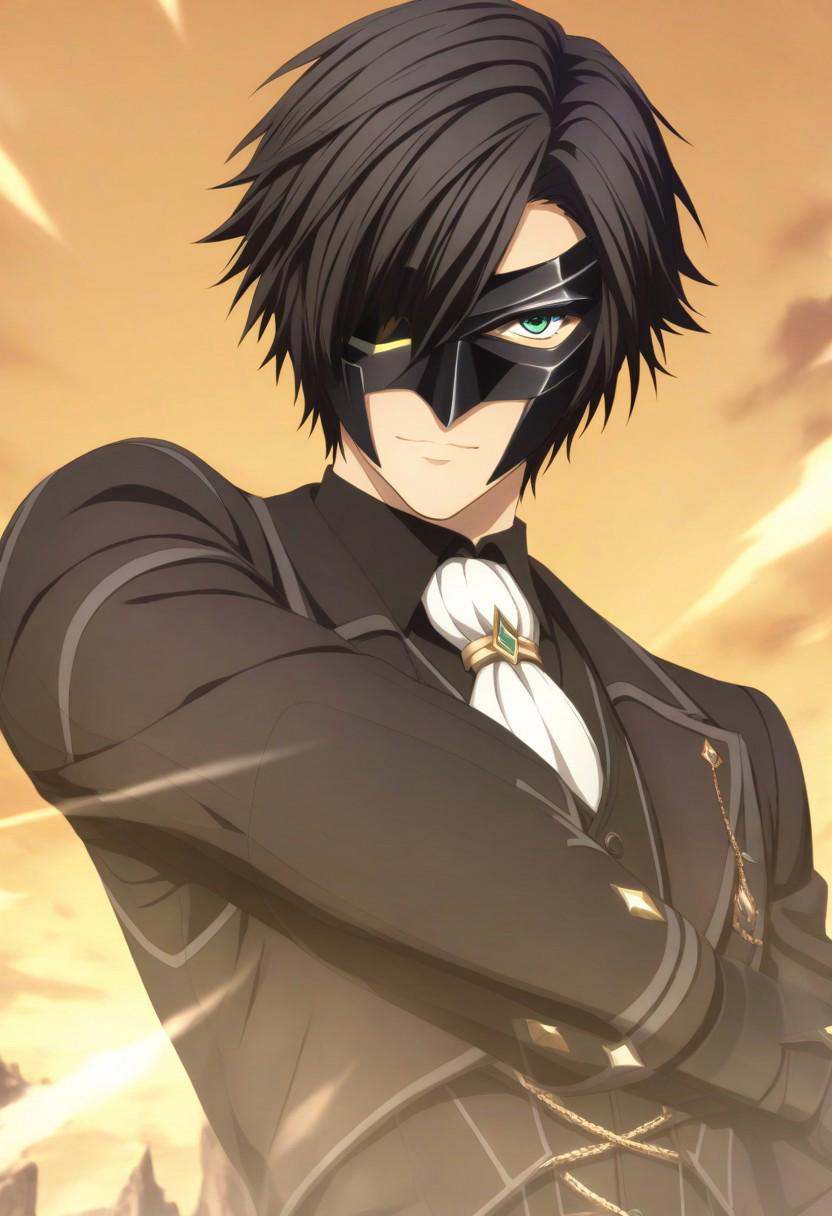 victor (tales),  black hair,  black mask on Tensor.Art