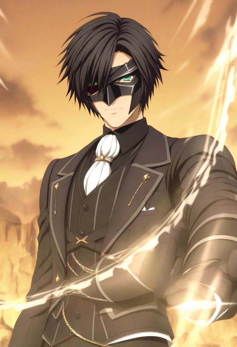victor (tales),  black hair,  black mask on Tensor.Art