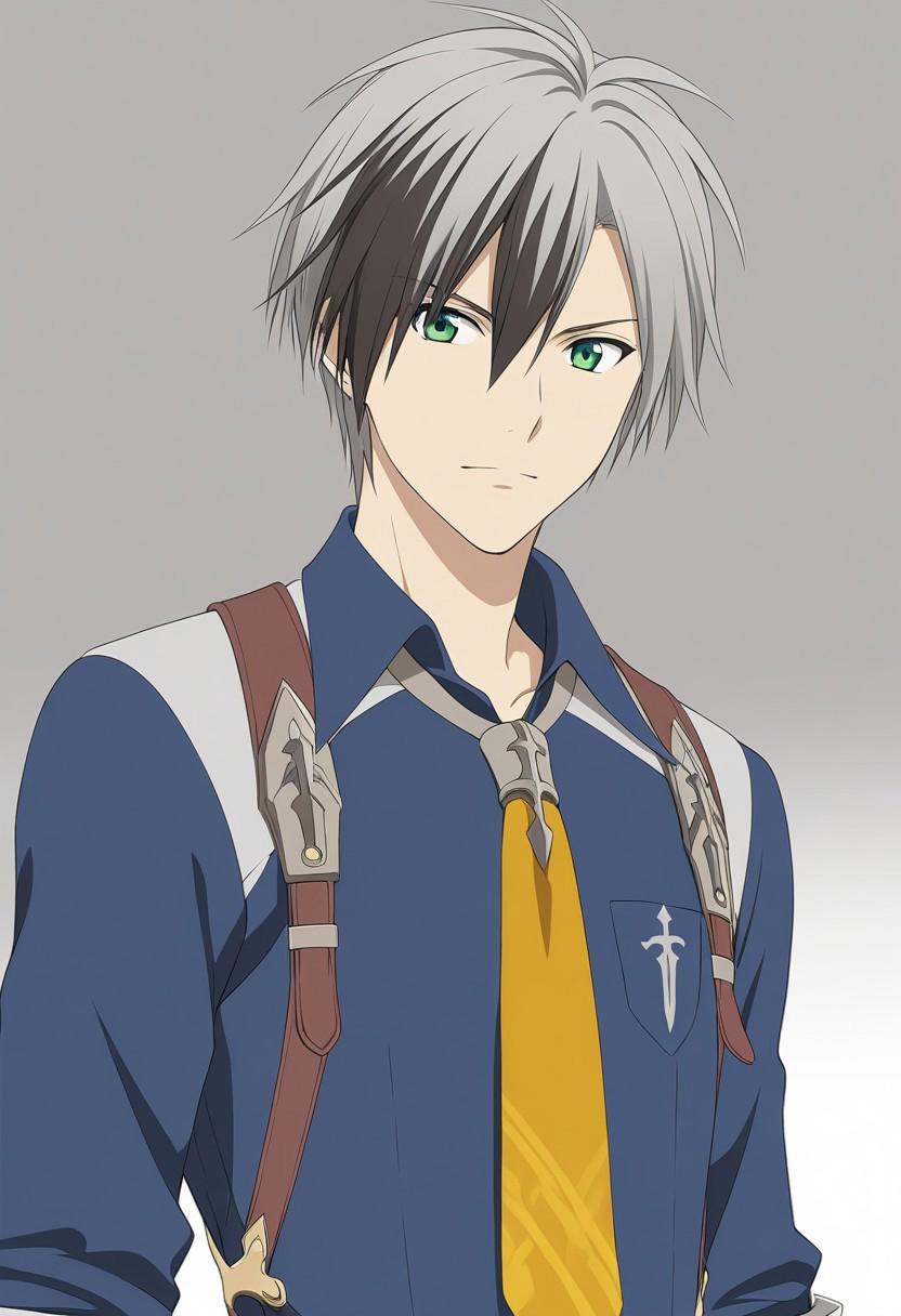 ludger will kresnik,  1boy,  silver hair on Tensor.Art