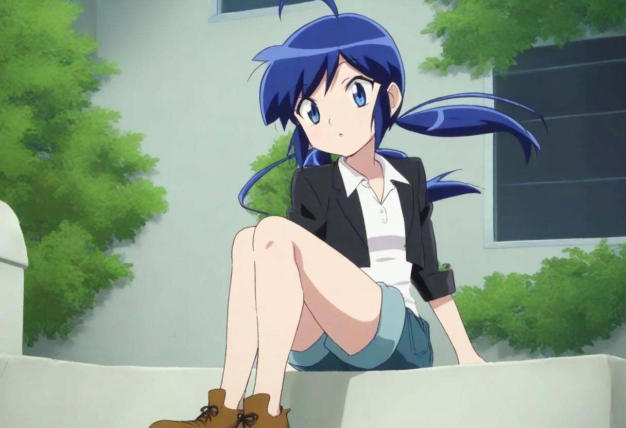 blue eyes,  blue hair,  low twintails on Tensor.Art