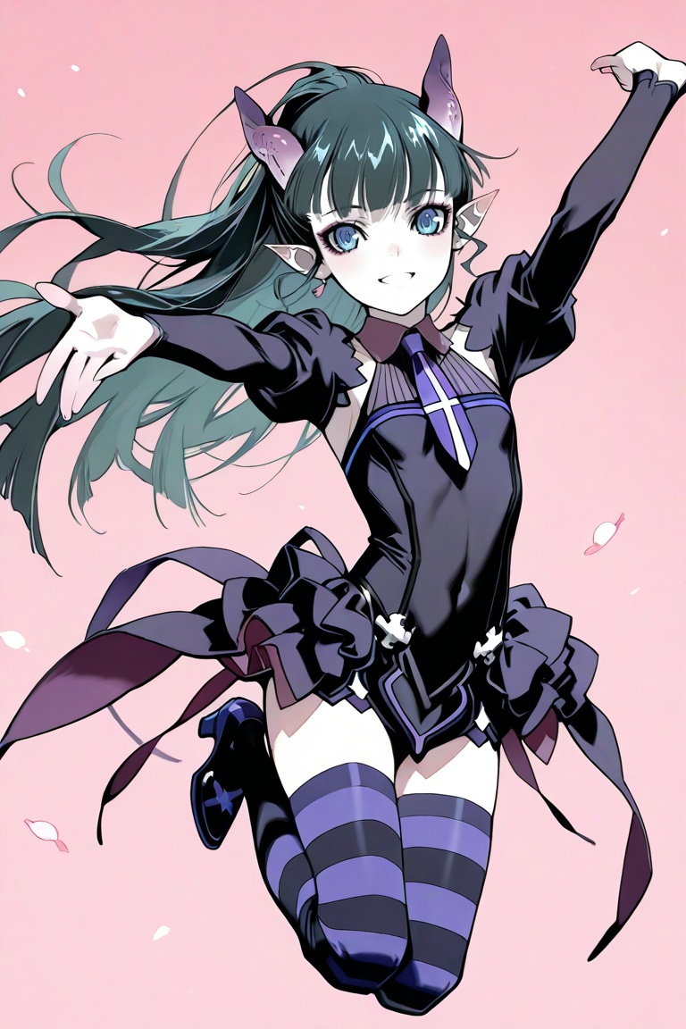 elea,  dress,  striped thighhgihs on Tensor.Art