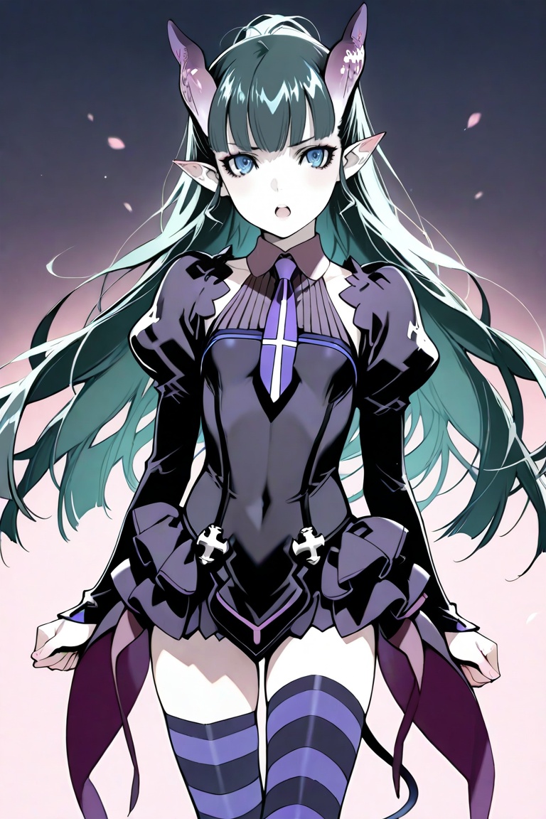 elea,  dress,  striped thighhgihs on Tensor.Art