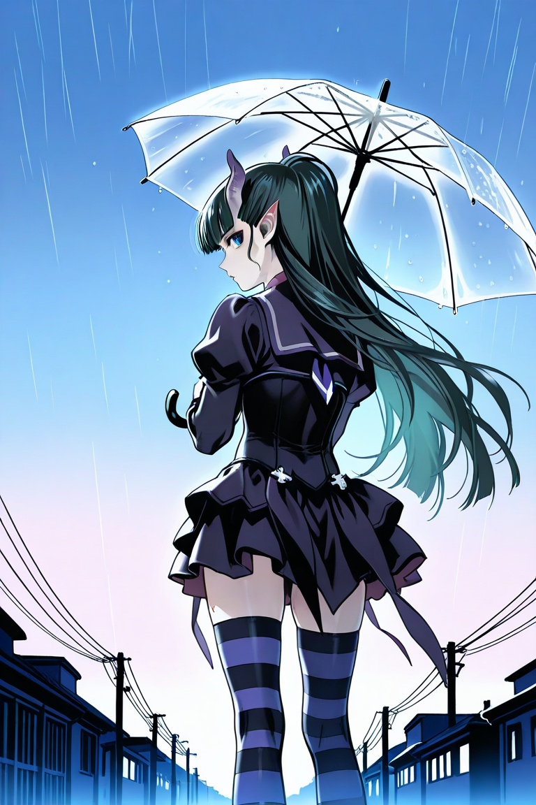 elea,  dress,  striped thighhgihs on Tensor.Art