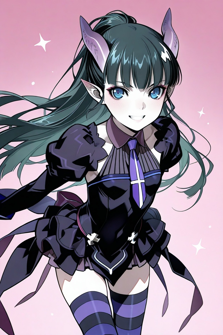 elea,  dress,  striped thighhgihs on Tensor.Art