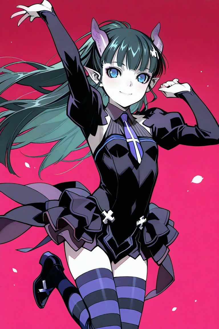 elea,  dress,  striped thighhgihs on Tensor.Art