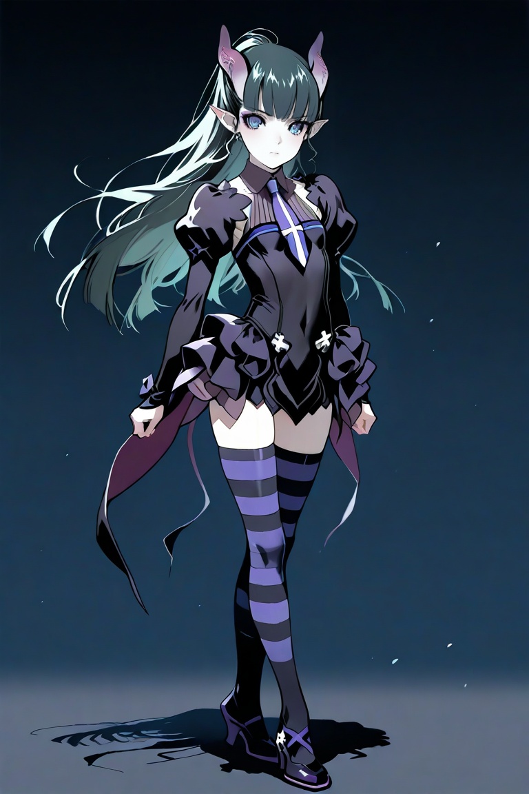 elea,  dress,  striped thighhgihs on Tensor.Art