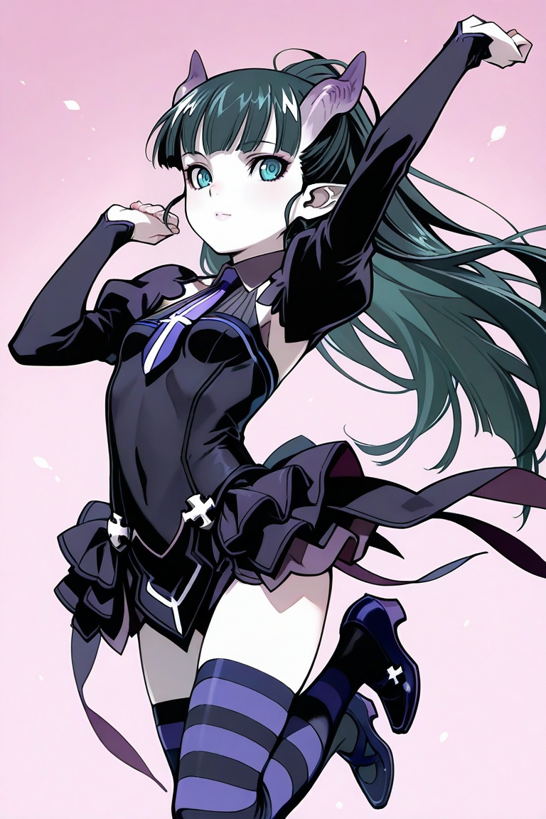 elea,  dress,  striped thighhgihs on Tensor.Art