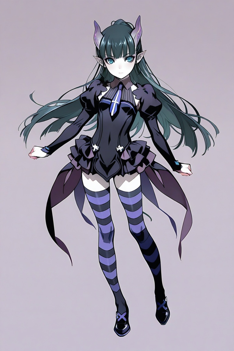 elea,  dress,  striped thighhgihs on Tensor.Art