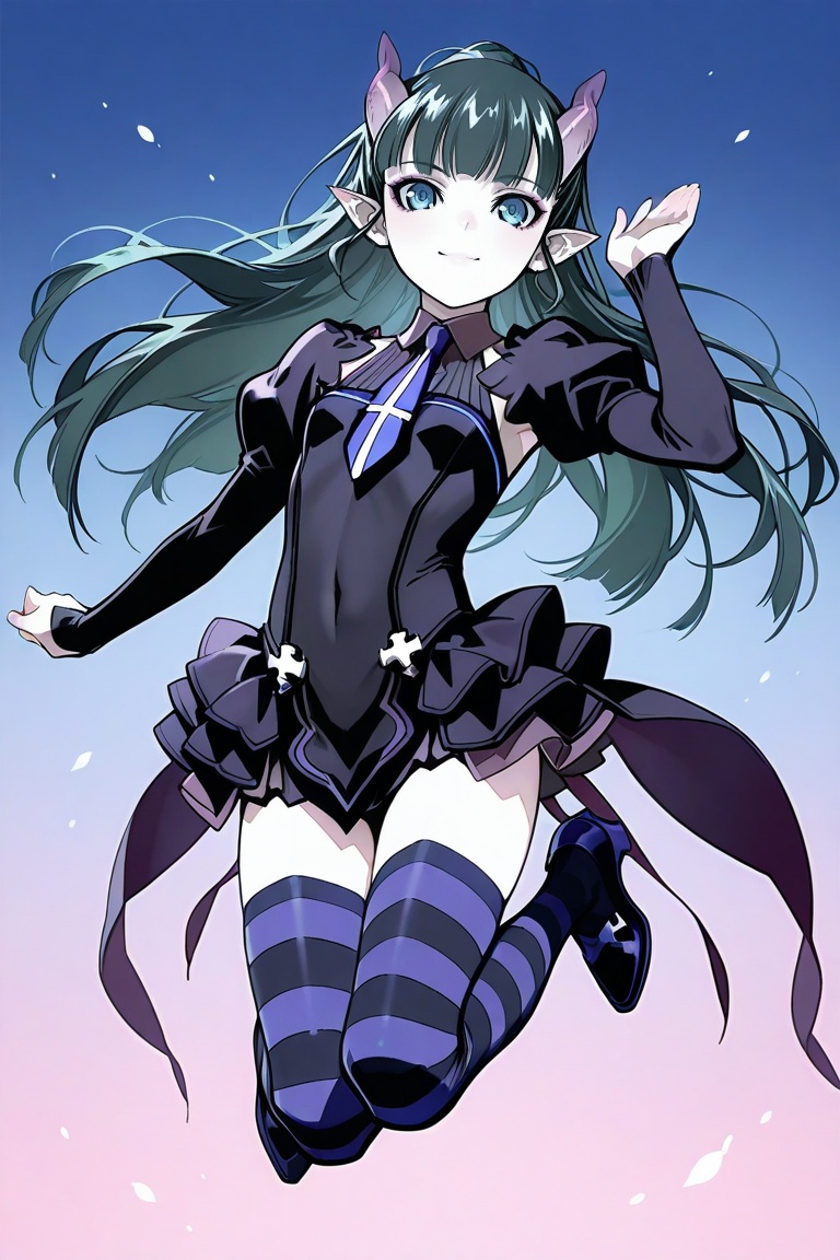 elea,  dress,  striped thighhgihs on Tensor.Art
