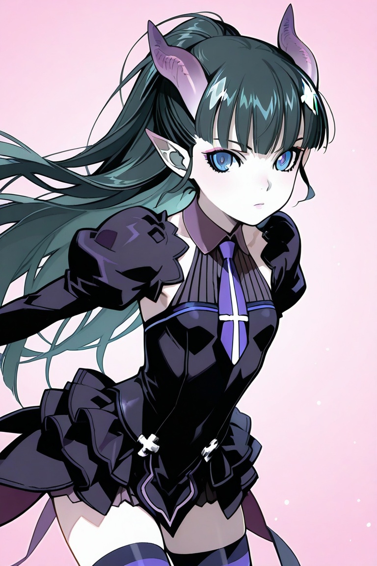 elea,  dress,  striped thighhgihs on Tensor.Art