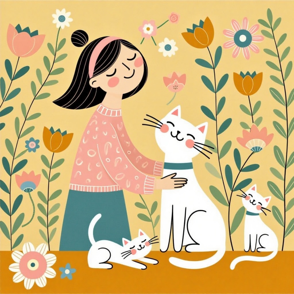 girl and catcat on Tensor.Art