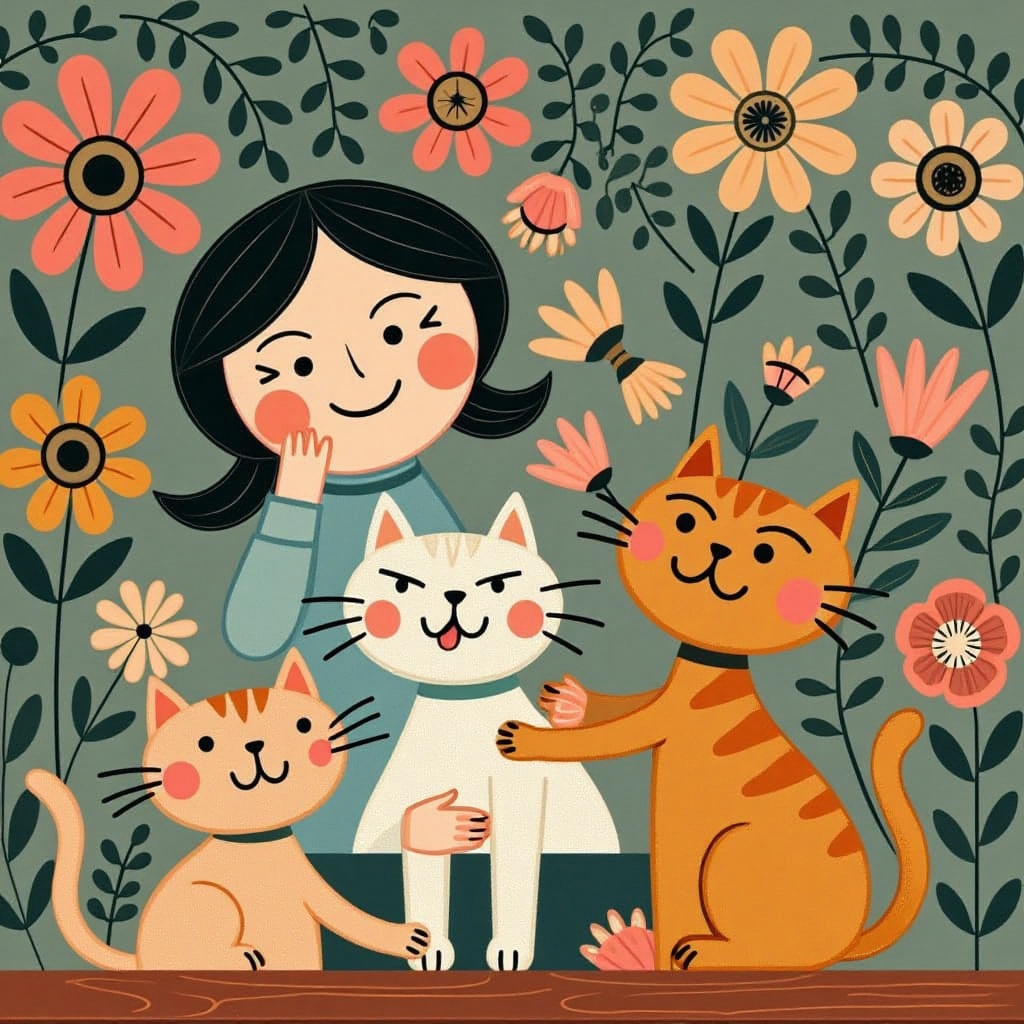 woman and catcat on Tensor.Art