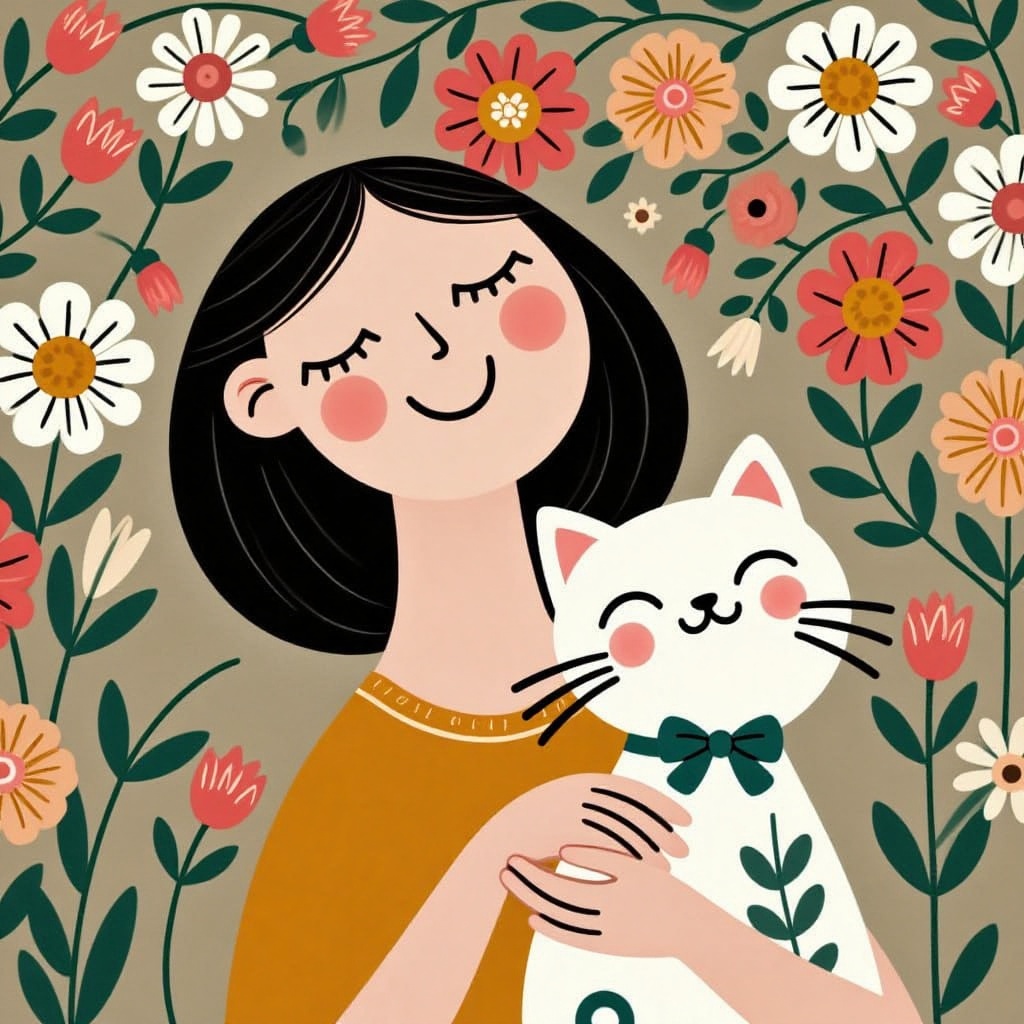 woman and catcat on Tensor.Art