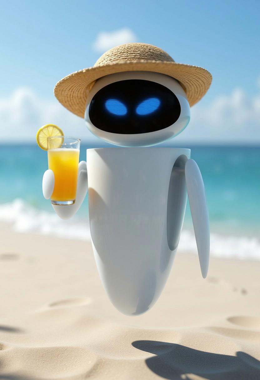 A portrait of Eve,  a legless floating robot,  with detached arms on Tensor.Art