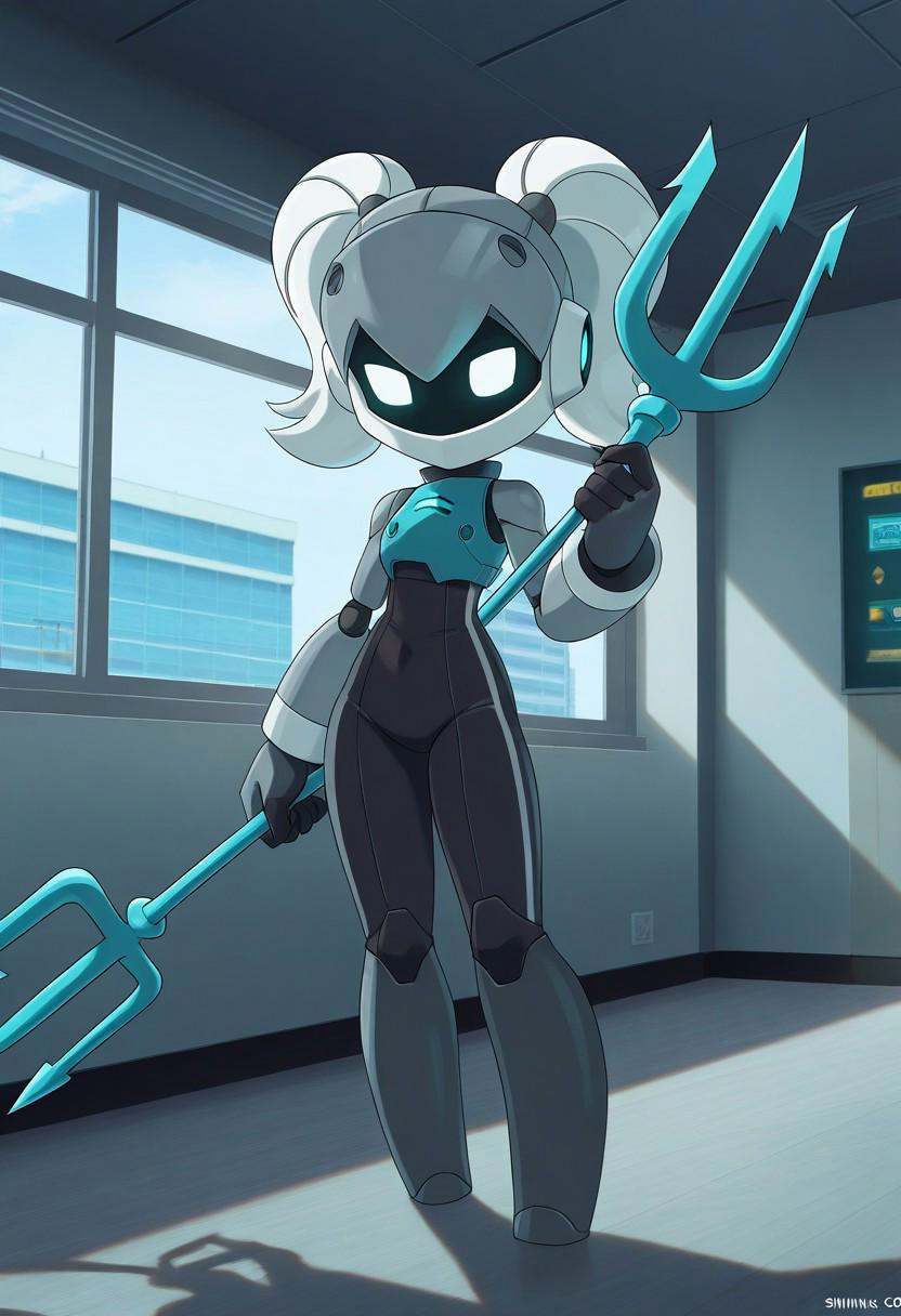 double ponytail sp_kn,  robot,  shining EYES on Tensor.Art