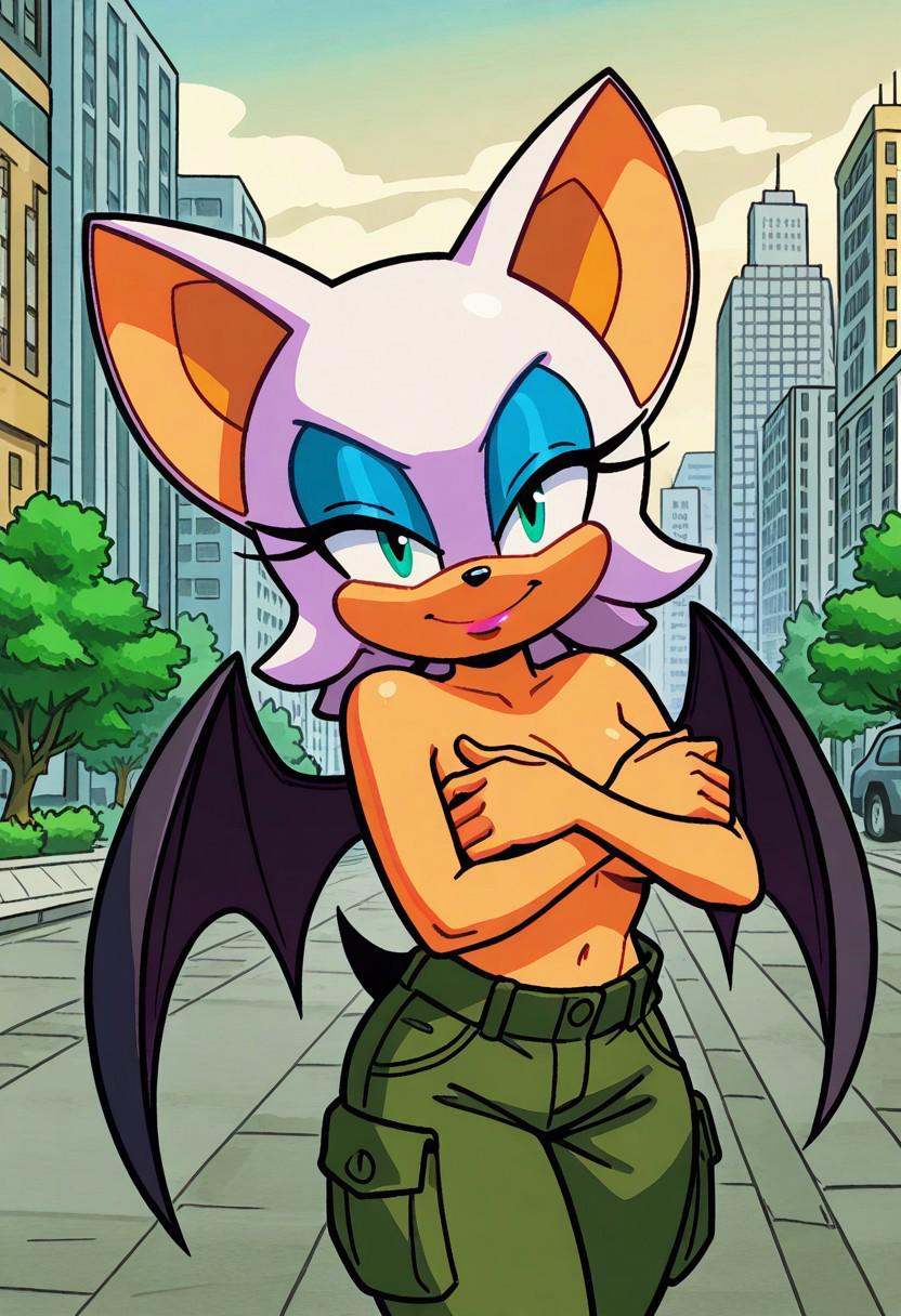 idwrouge,  rouge the bat,  covering breasts on Tensor.Art