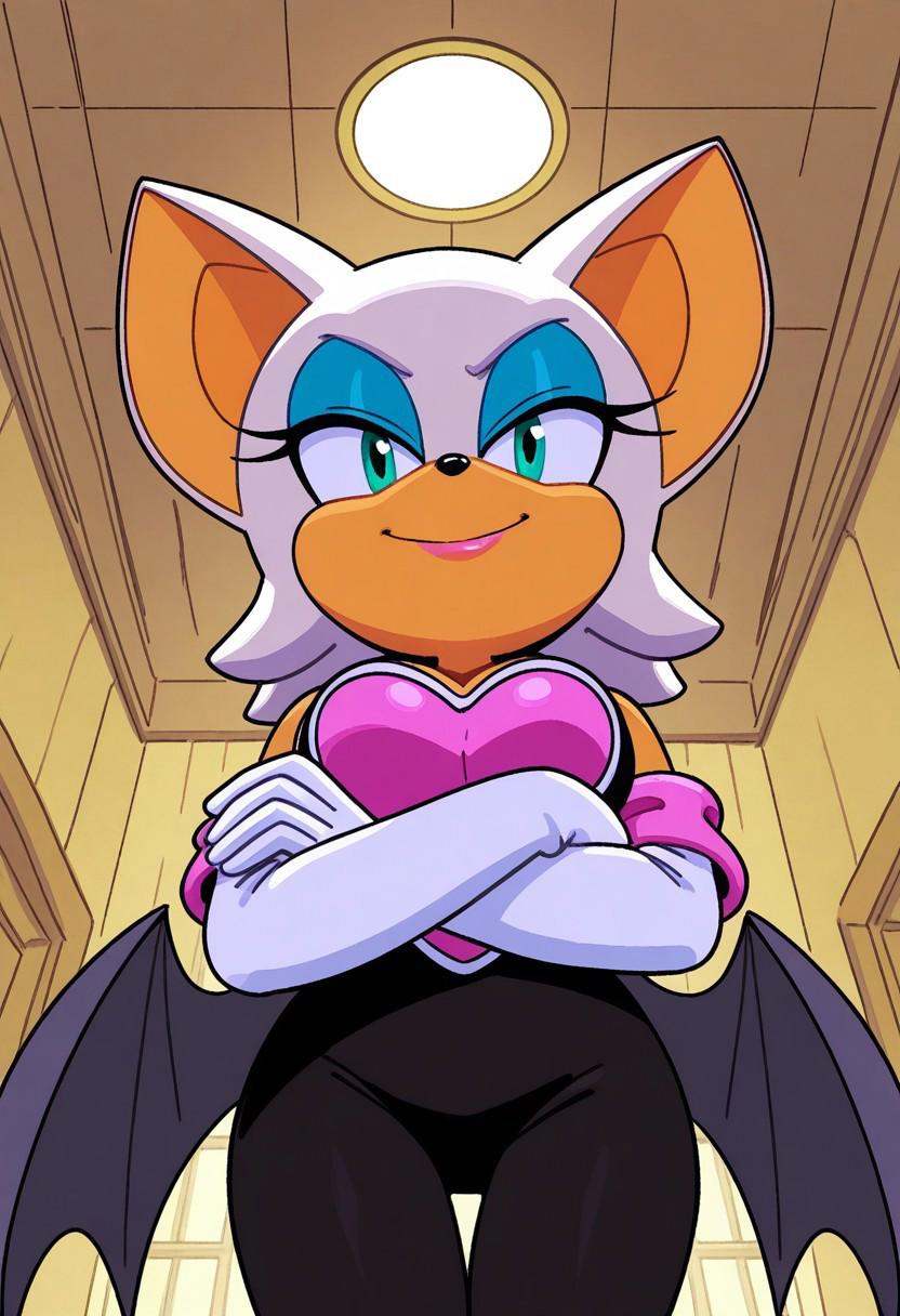 idwrouge,  rouge the bat,  arms crossed on Tensor.Art