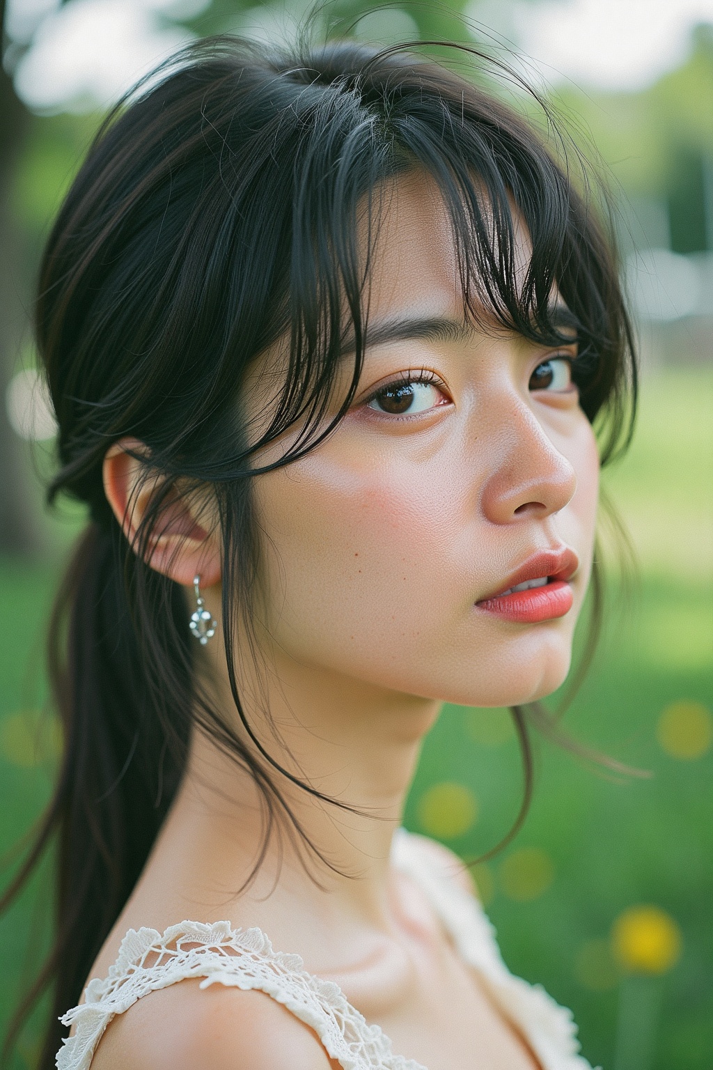 asian girl,  1girl,  earrings on Tensor.Art