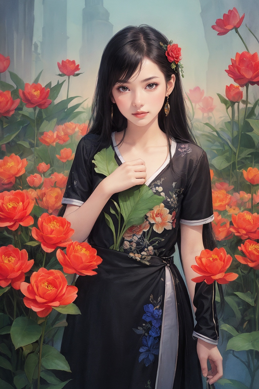 (1girl),  solo,  looking at viewer on Tensor.Art