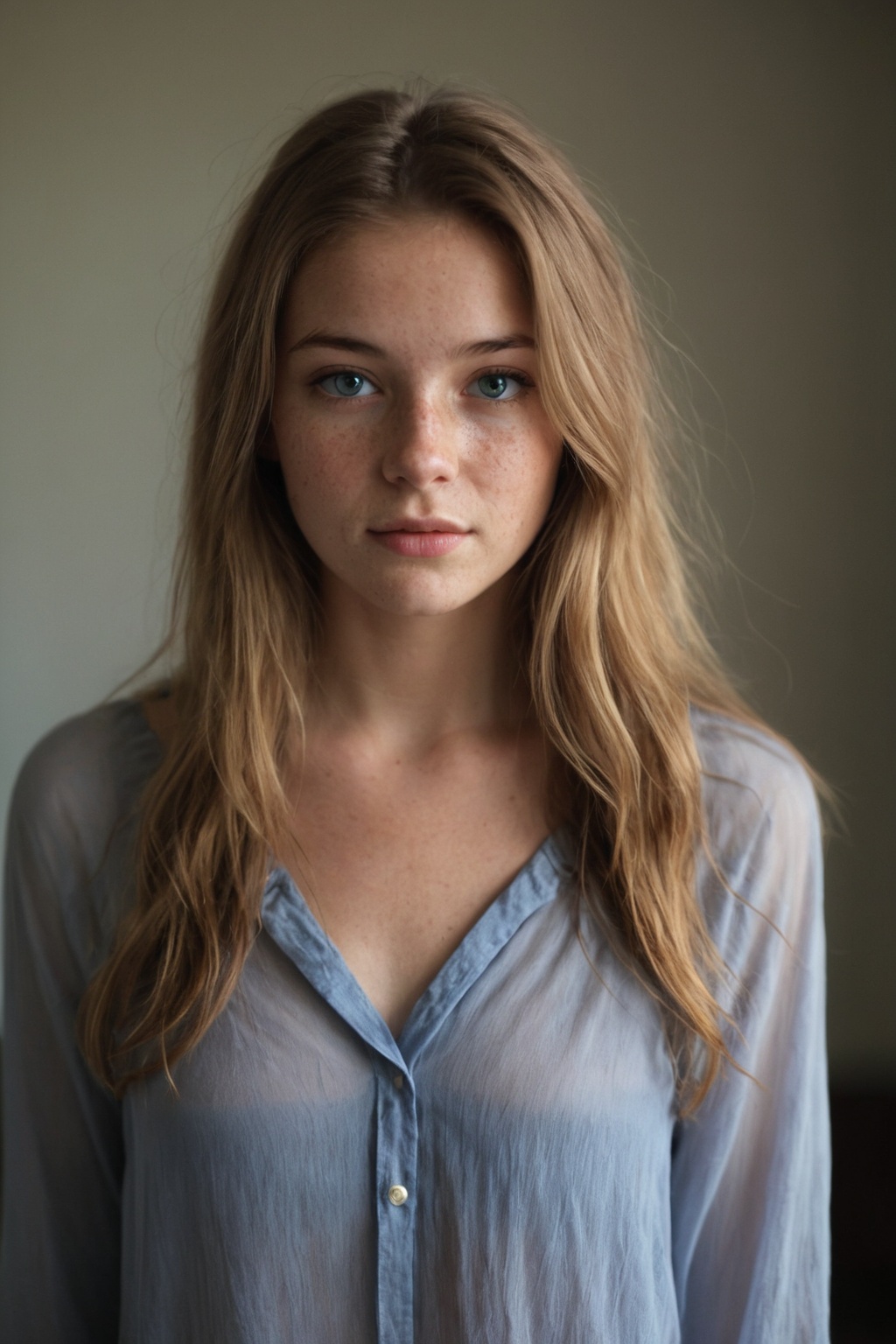 Soft Lighting Photography,  19 year old gorgeous girl ,  slight smile on Tensor.Art